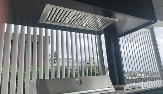 A new Sirius alfresco rangehood, designed for high performance and durability in outdoor cooking environments