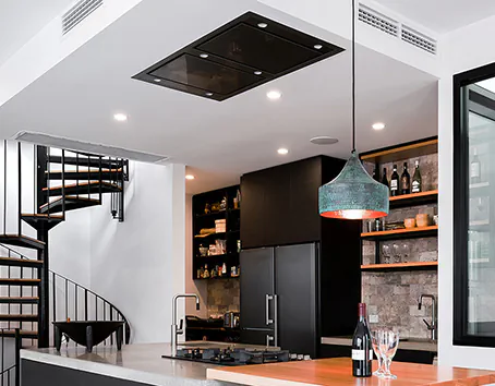 An example of a ceiling cassette rangehood 