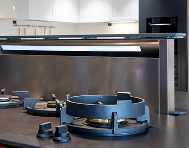 A nice stainless steel downdraft rangehood, designed for efficient ventilation in modern kitchens