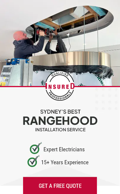 Sydney Rangehoods blog sidebar banner with our guys working on a rangehood